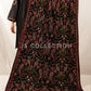 Black Embroidered Velvet Shawl - VS9265