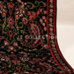 Black Embroidered Velvet Shawl - VS9265