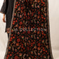 Black Embroidered Velvet Shawl - VS9266