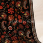 Black Embroidered Velvet Shawl - VS9266