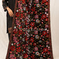 Black Embroidered Velvet Shawl - VS9268