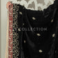 Black Embroidered Velvet Shawl - VS9223