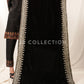 Black Embroidered Velvet Shawl - VS9233