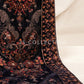 Black Embroidered Velvet Shawl - VS9237