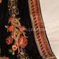 Black Embroidered Velvet Shawl - VS9239