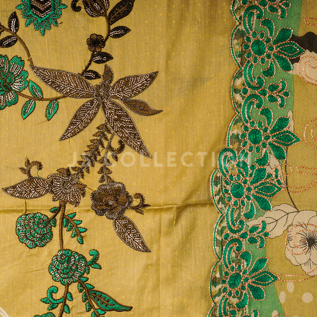 3 Pc Lawn Embroidered Chiffon Dupatta Cutwork Un-stitched-UN2058