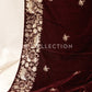 Burgundy Embroidered Velvet Shawl - VS9232