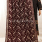 Burgundy Embroidered Velvet Shawl - VS9248