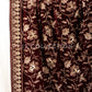 Burgundy Embroidered Velvet Shawl - VS9248