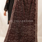 Burgundy Embroidered Velvet Shawl - VS9249