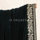 Green Embroidered Velvet Shawl - VS9272