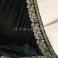 Green Embroidered Velvet Shawl - VS9272