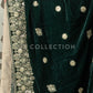 Green Embroidered Velvet Shawl - VS9222