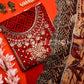 3 Pc Lawn Embroidered Chiffon Dupatta Cutwork Un-stitched-UN2245