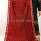 Red Embroidered Velvet Shawl - VS9261